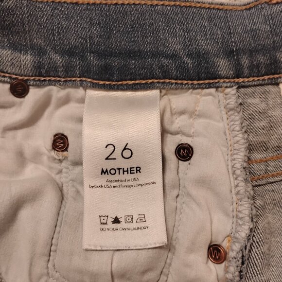 Mother Denim Insider Crop Fray Light Kitty Racer Size 26 - Picture 12 of 15